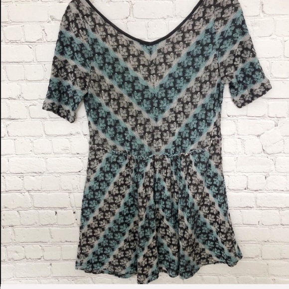 FREE PEOPLE /chevron babydoll tunic top - Picture 2 of 4